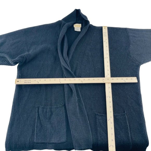 Roamans Womens Ribbed Knit Cardigan Sweater 1X Grey Acrylic Long Sleeve Open Fro - Picture 3 of 4